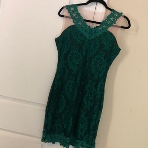 Custom Made Green Eyelet Dress